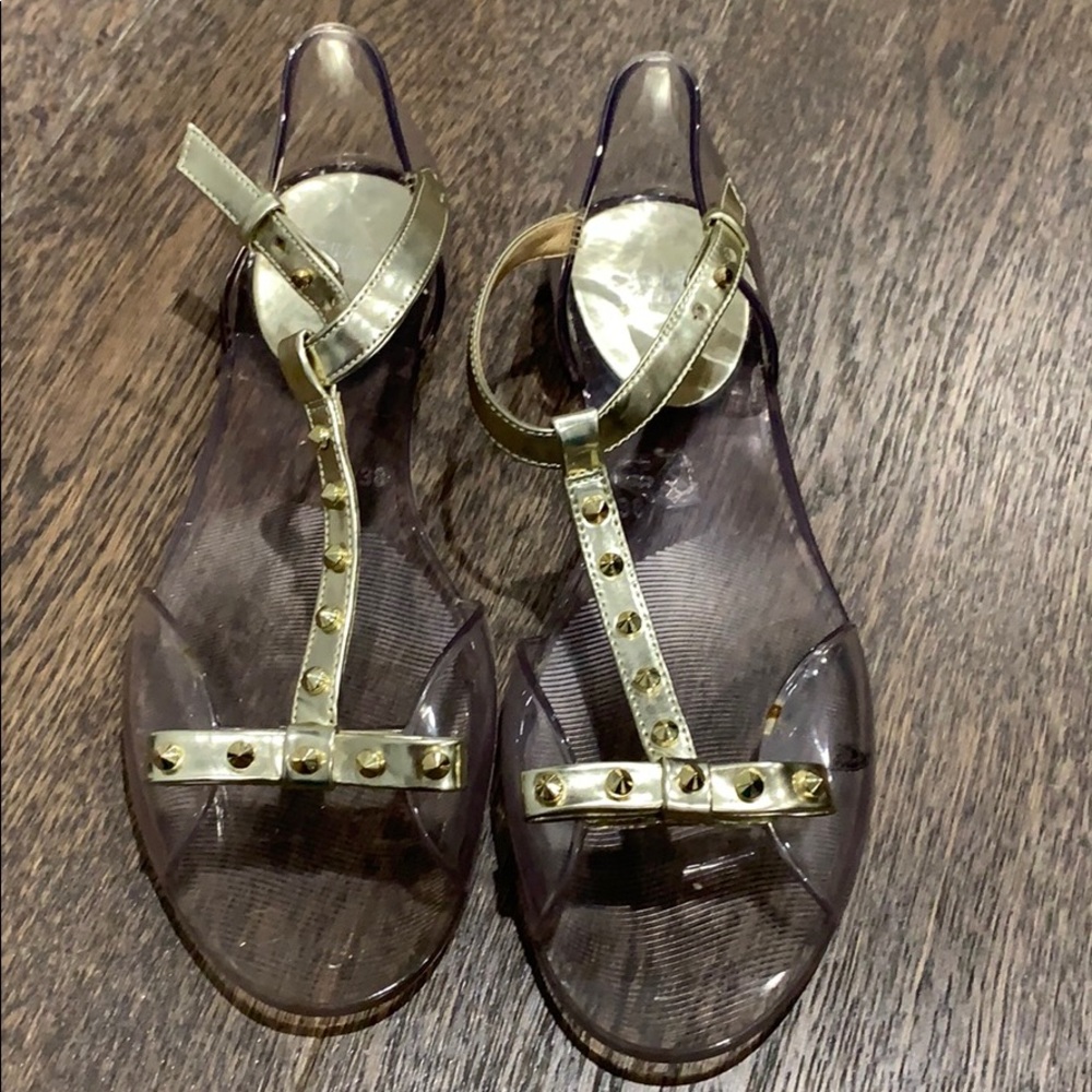 Stuart Weitzman clear jelly sandals